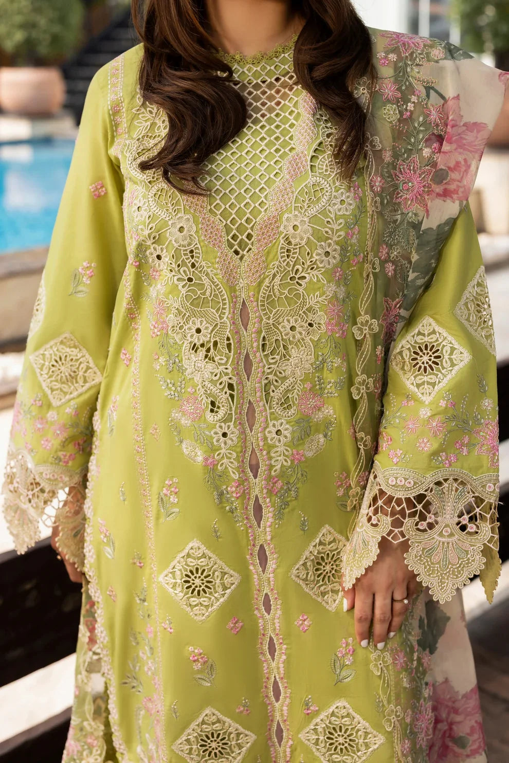 Mehrbano - Luxury Dhanak 3PC Chikenkari Heavy Embroidered Suit | EA-W-116 Luxe '26