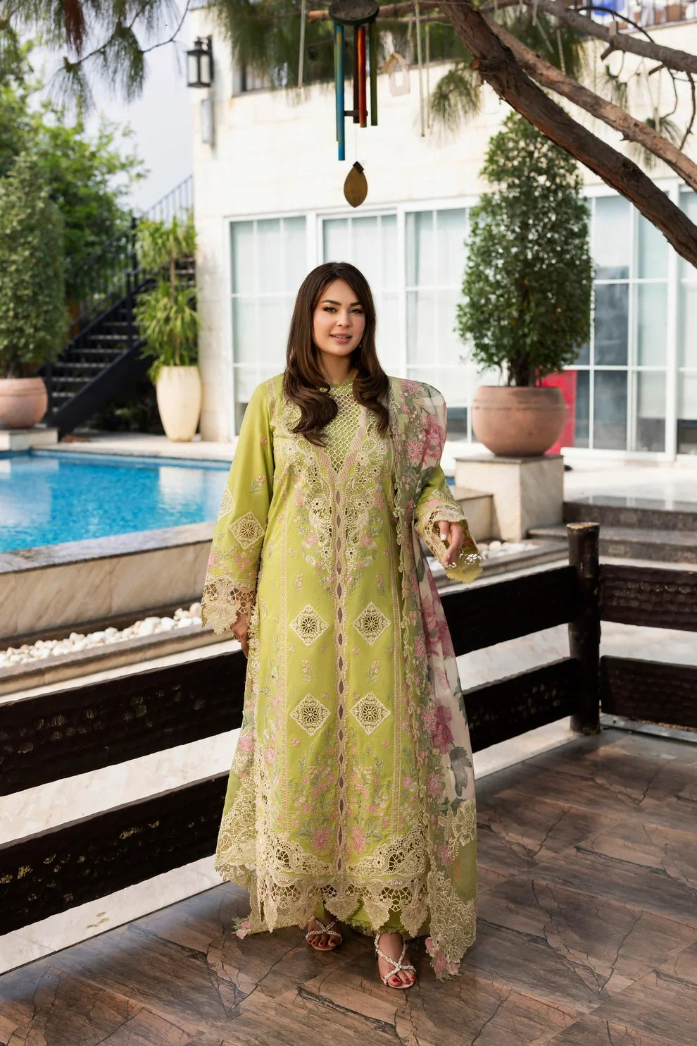 Mehrbano - Luxury Dhanak 3PC Chikenkari Heavy Embroidered Suit | EA-W-116 Luxe '26