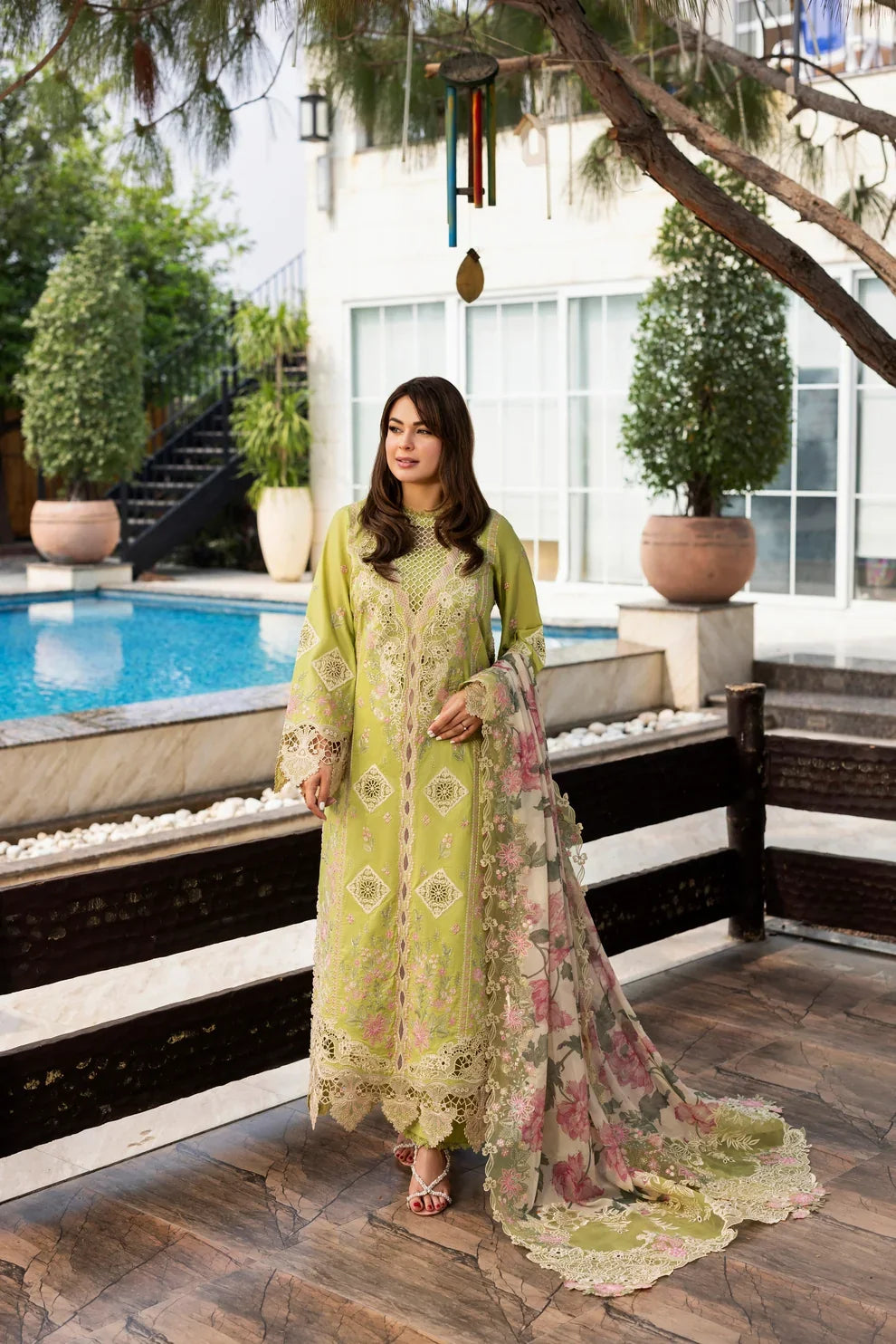 Mehrbano - Luxury Dhanak 3PC Chikenkari Heavy Embroidered Suit | EA-W-116 Luxe '26