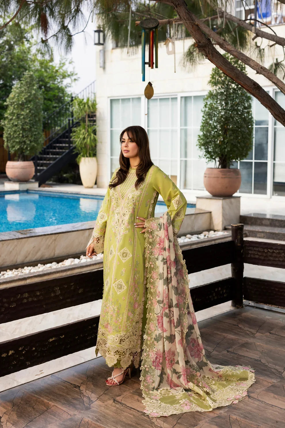 Mehrbano - Luxury Dhanak 3PC Chikenkari Heavy Embroidered Suit | EA-W-116 Luxe '26