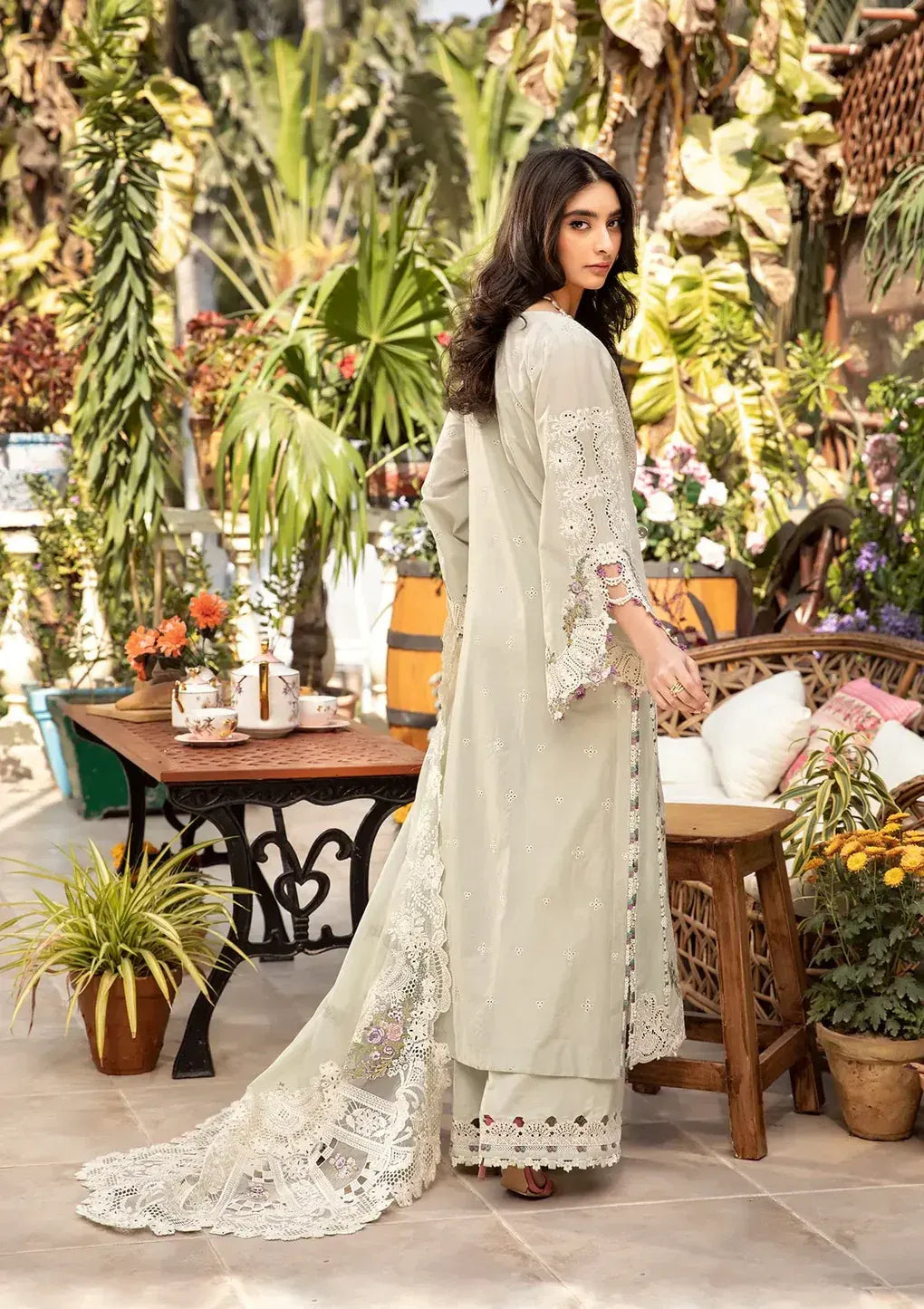 Meher - Zf -037 Luxury Lawn 3PC Chikenkari Heavy Embroidered Suit | Summer Luxe '26