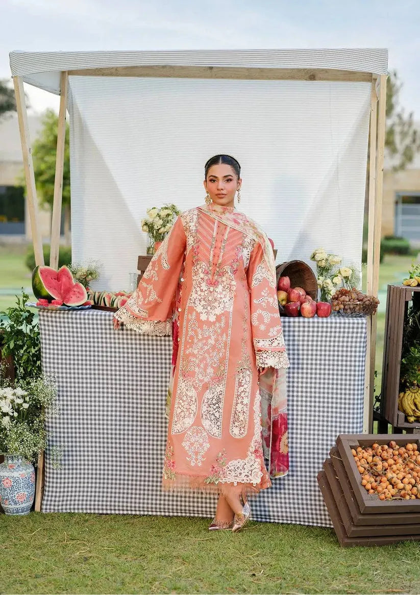Mehwar - Luxury Lawn 3PC Chikenkari Heavy Embroidered Suit | Zf-031 Unstitched Summer Luxe '26