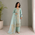 Iman - Lawn 3PC Chikenkari Heavy Embroidered Suit | Unstitched Summer Luxe '26