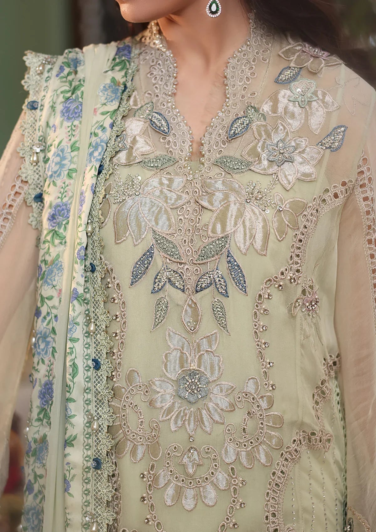 Setareh - Luxury Viscose 3PC Chikenkari Heavy Embroidered Suit | EA-W- 128  Luxe '26