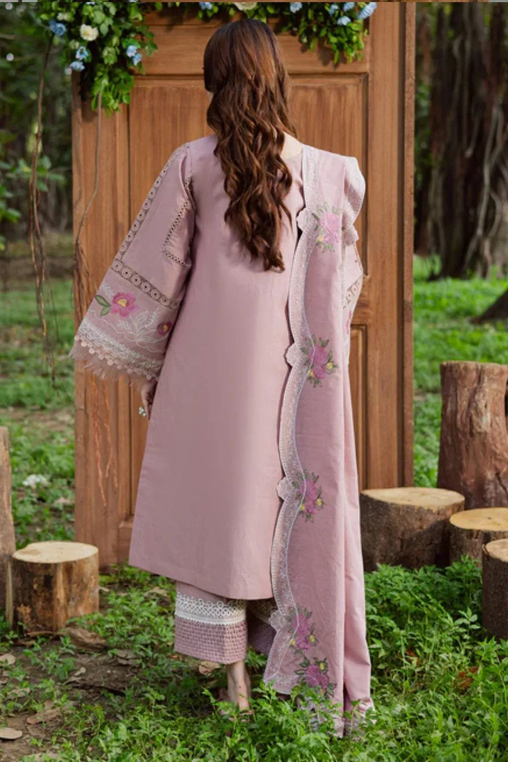 Zewar ZF-S-052 - Luxury Lawn 3PC Chikenkari Heavy Embroidered Suit | Unstitched Summer Luxe '26