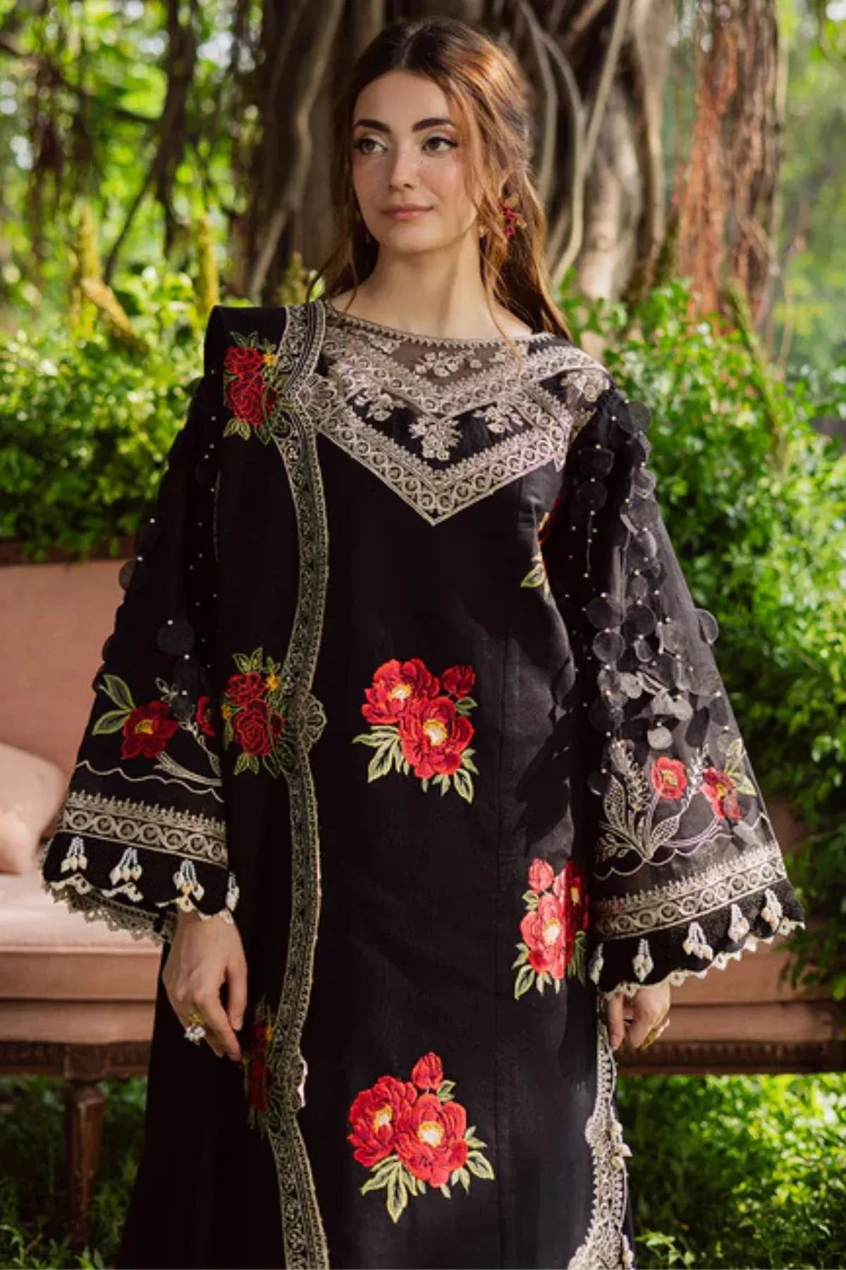Haya - Luxury Lawn Heavy Embroidered 3PC Suit | ZF-038 Unstitched