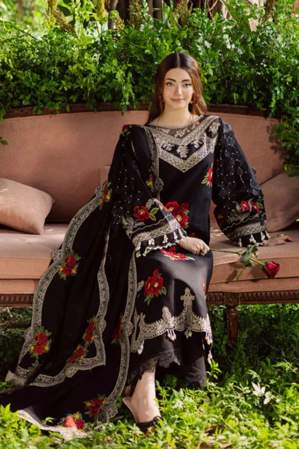 Haya - Luxury Lawn Heavy Embroidered 3PC Suit | ZF-038 Unstitched
