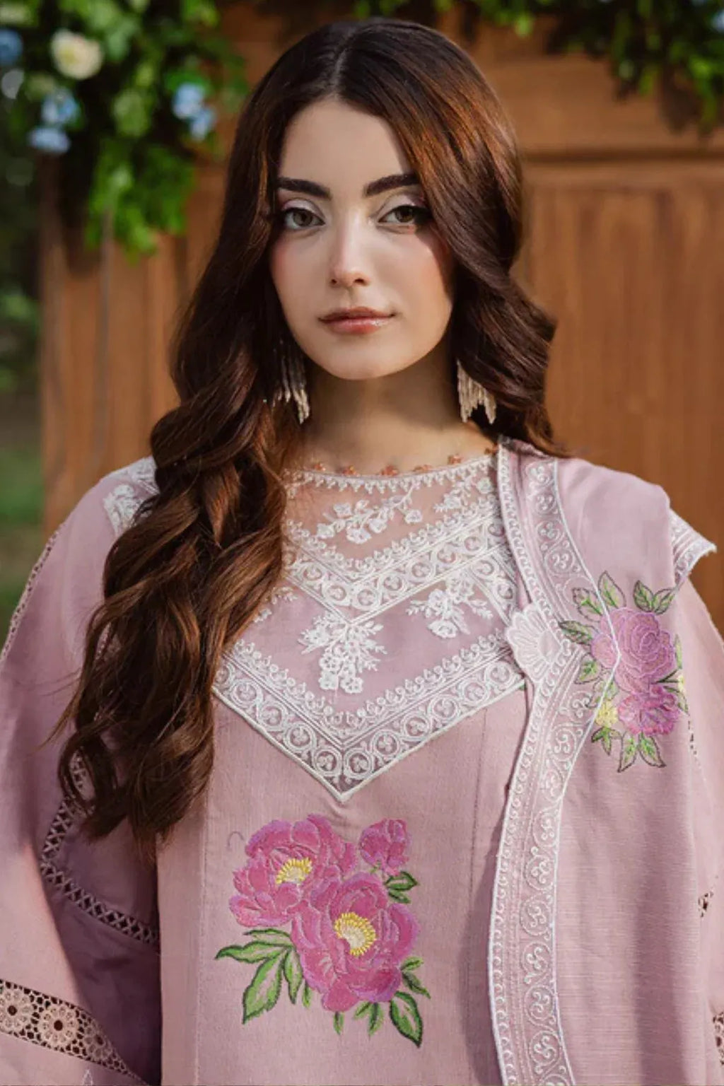 Zewar ZF-S-052 - Luxury Lawn 3PC Chikenkari Heavy Embroidered Suit | Unstitched Summer Luxe '26