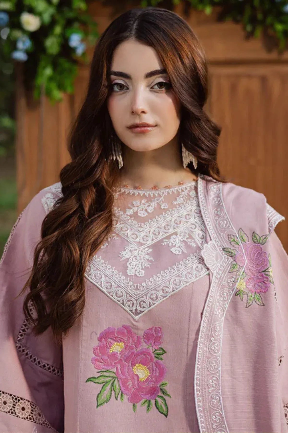 Zewar ZF-S-052 - Luxury Lawn 3PC Chikenkari Heavy Embroidered Suit | Unstitched Summer Luxe '26