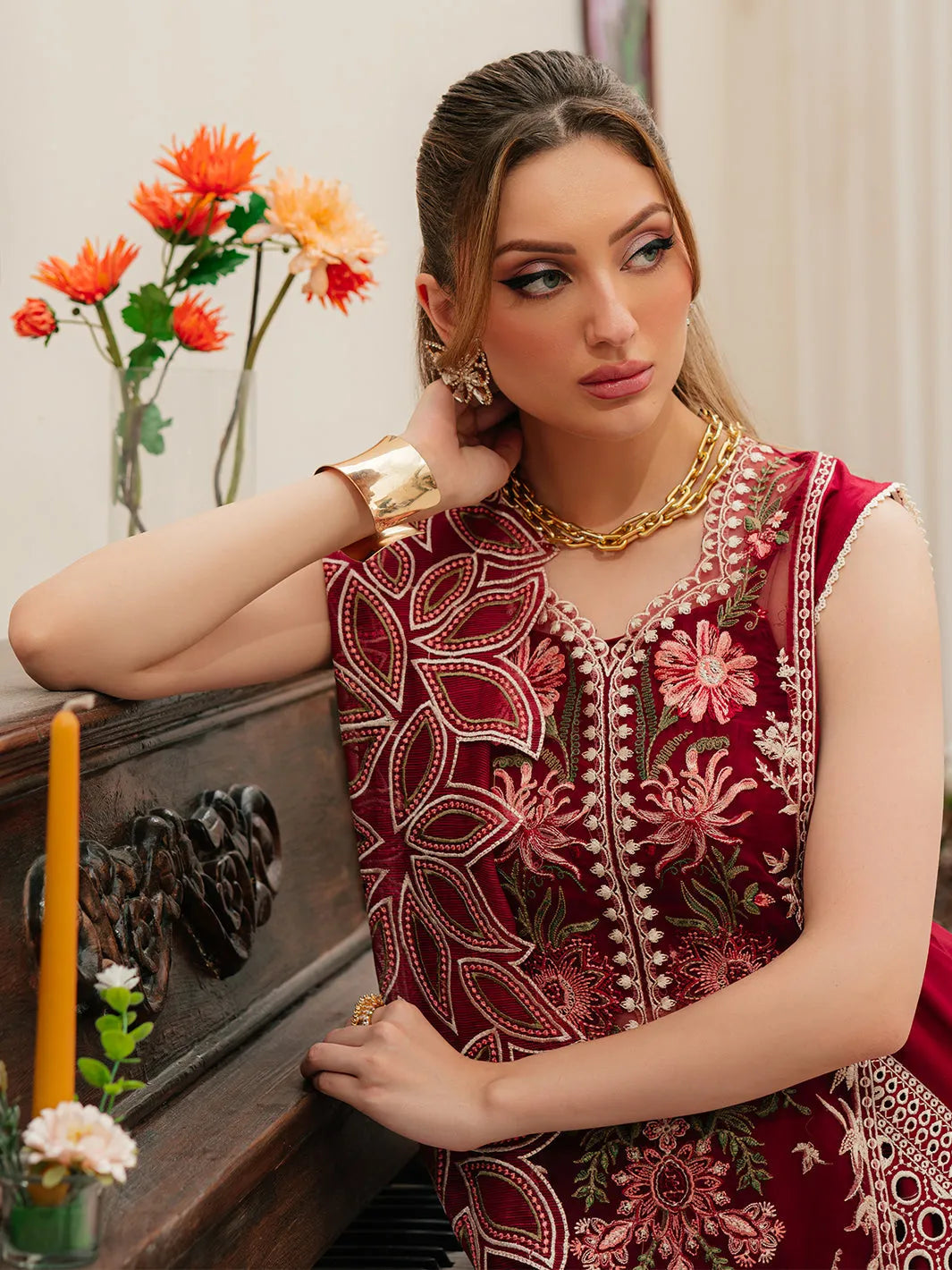Gökçe - Luxury Lawn 3PC Chikenkari Heavy Embroidered Suit | EA-088 Summer Luxe '26