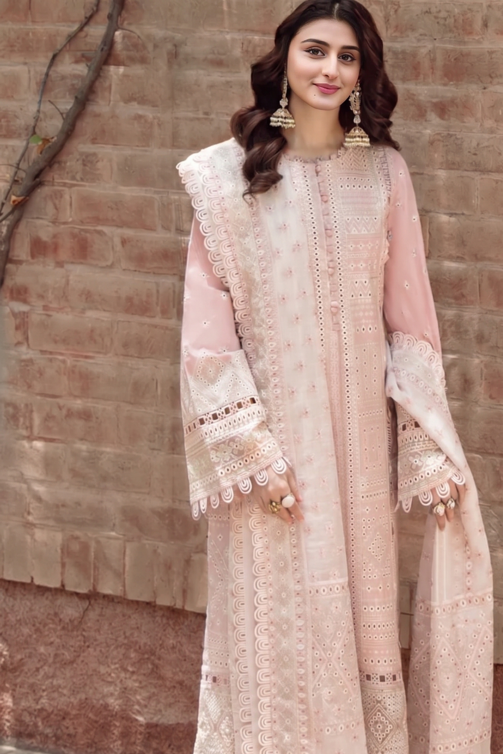 Emira- Lawn 3PC Chikenkari Heavy Embroidered Suit | Unstitched Summer Luxe '26