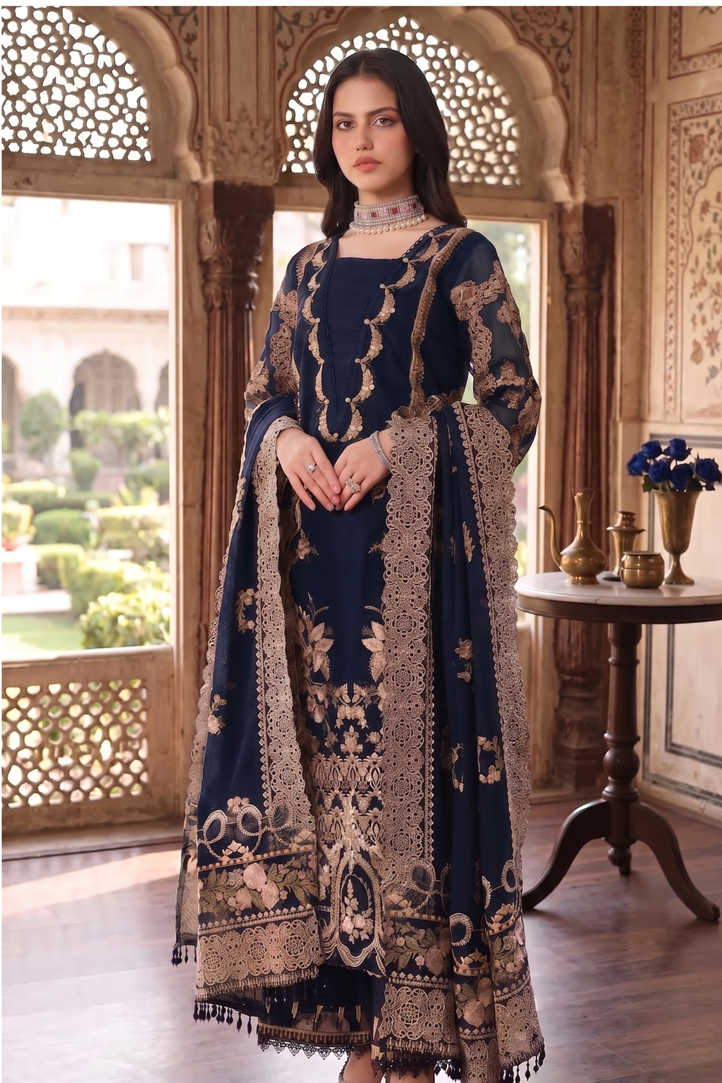 Fabiha - Lawn 3PC Chikenkari Heavy Embroidered Suit | Unstitched Summer Luxe '26