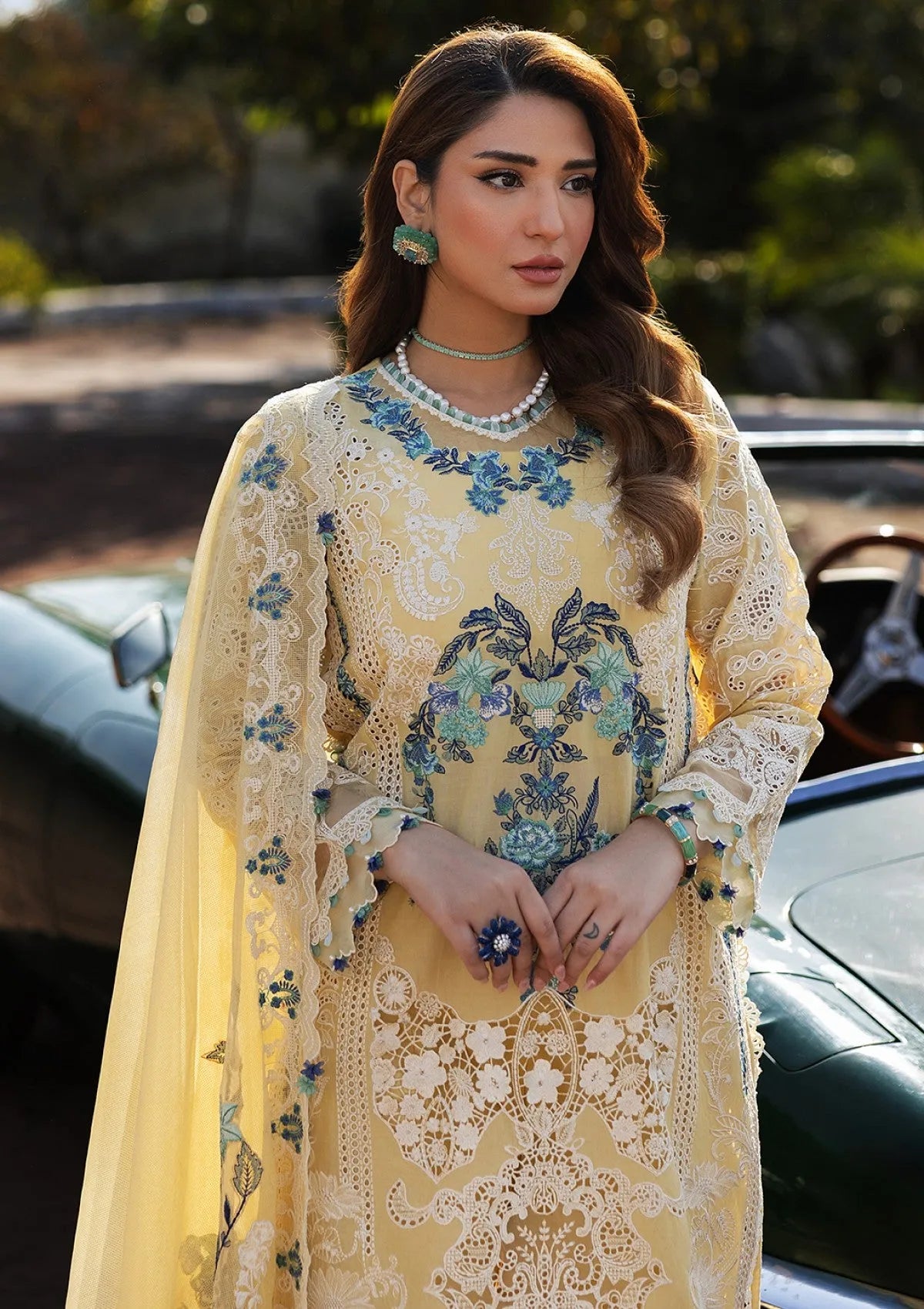 Mariyum - Zf -04 Luxury Lawn 3PC Chikenkari Heavy Embroidered Suit | Unstitched Summer Luxe '26