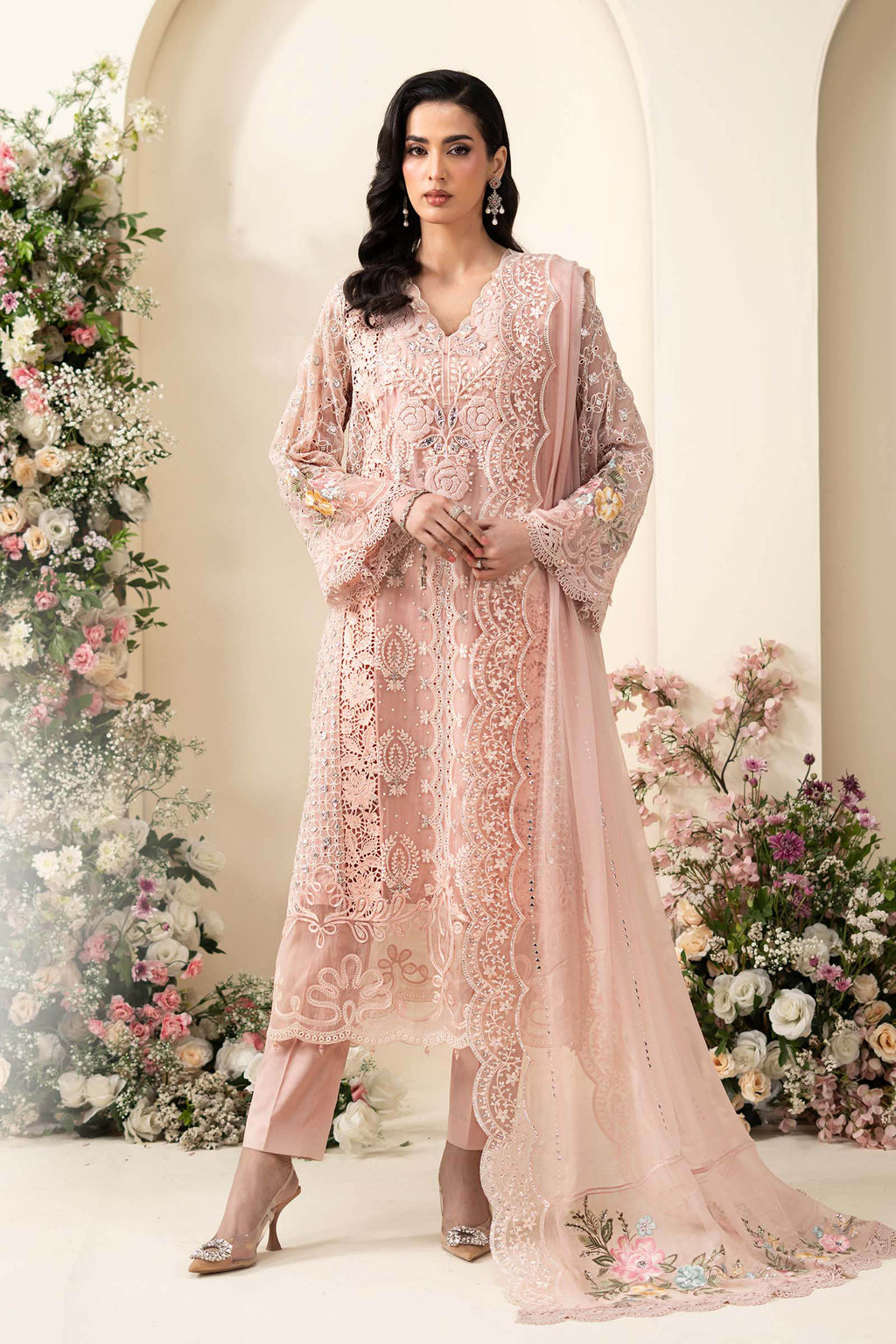 Lumina - Luxury Dhanak 3PC Chikenkari Heavy Embroidered Suit | Zf- 111 Zaroon Luxe '26