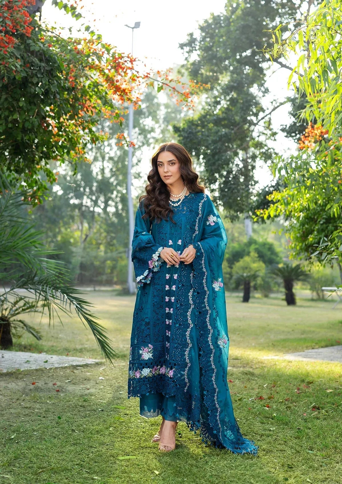 Basma - Luxury Lawn 3PC Chikenkari Heavy Embroidered Suit | ZF-081 Summer Luxe '26