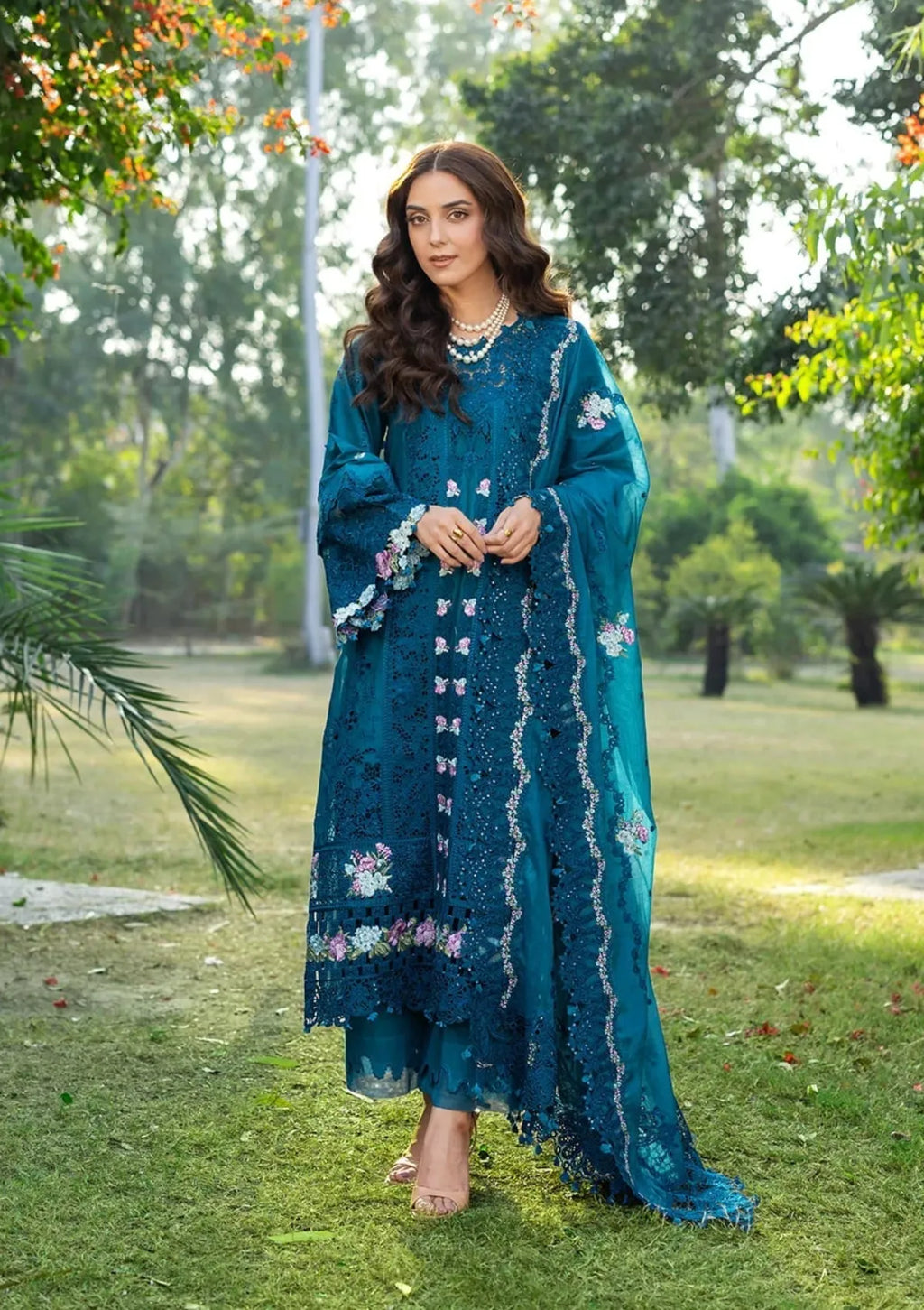 Basma - Luxury Lawn 3PC Chikenkari Heavy Embroidered Suit | ZF-081 Summer Luxe '26