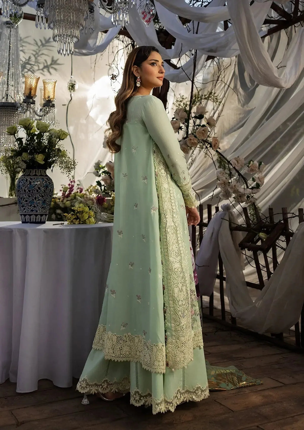 Asma - Luxury Lawn 3PC Chikenkari Heavy Embroidered Suit | ZF-023 Unstitched Summer Luxe '26