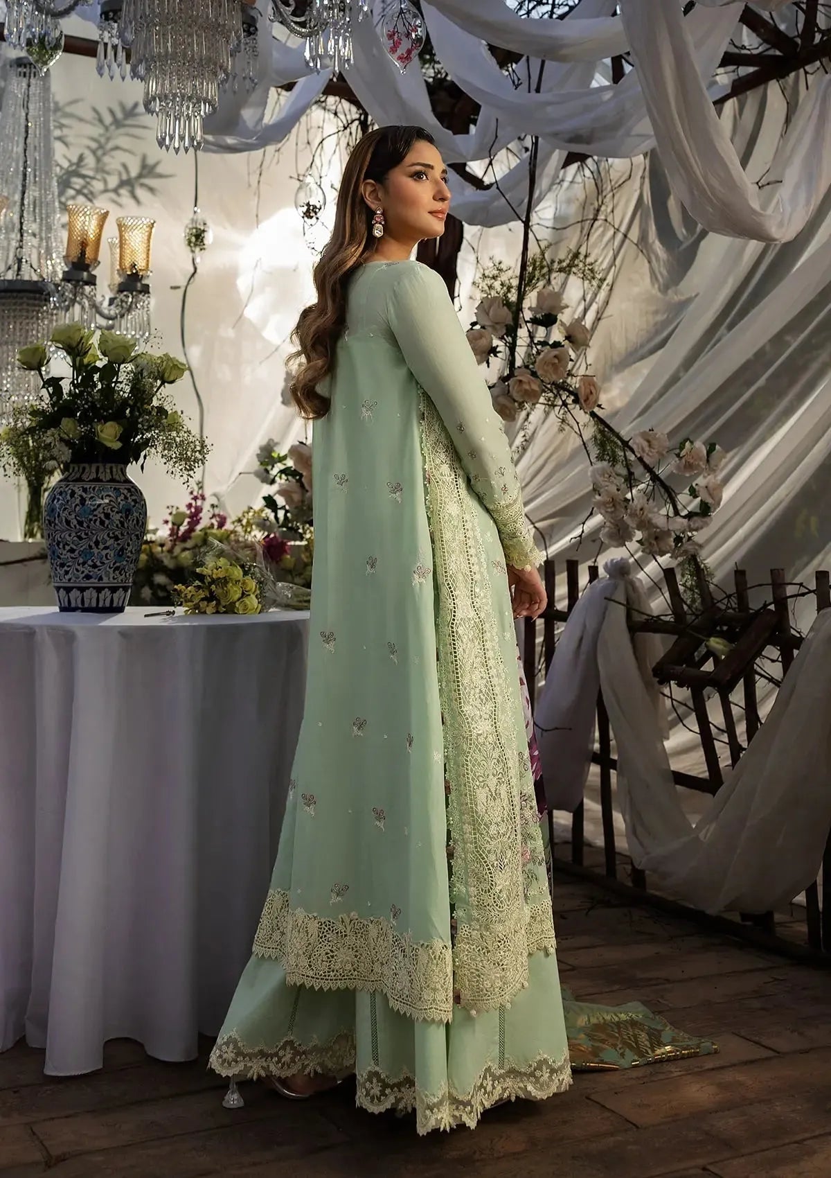 Asma - Luxury Lawn 3PC Chikenkari Heavy Embroidered Suit | ZF-023 Unstitched Summer Luxe '26