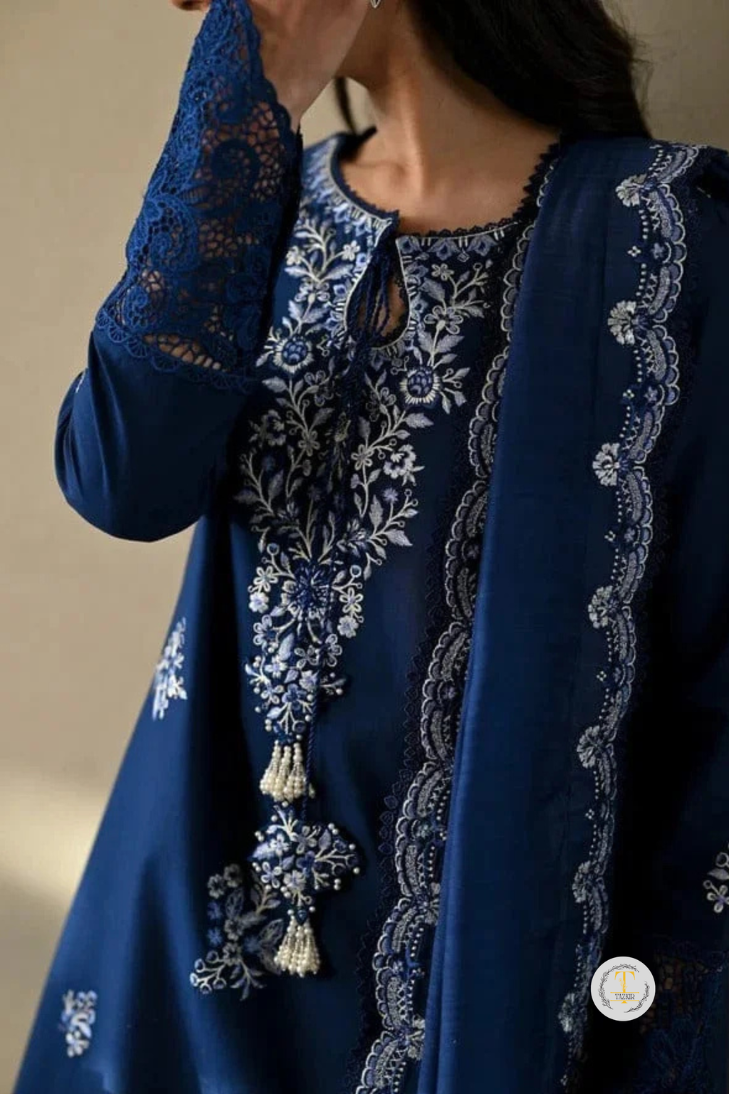 Fakhra - Lawn 3PC Chikenkari Heavy Embroidered Suit | Unstitched Summer Luxe '26