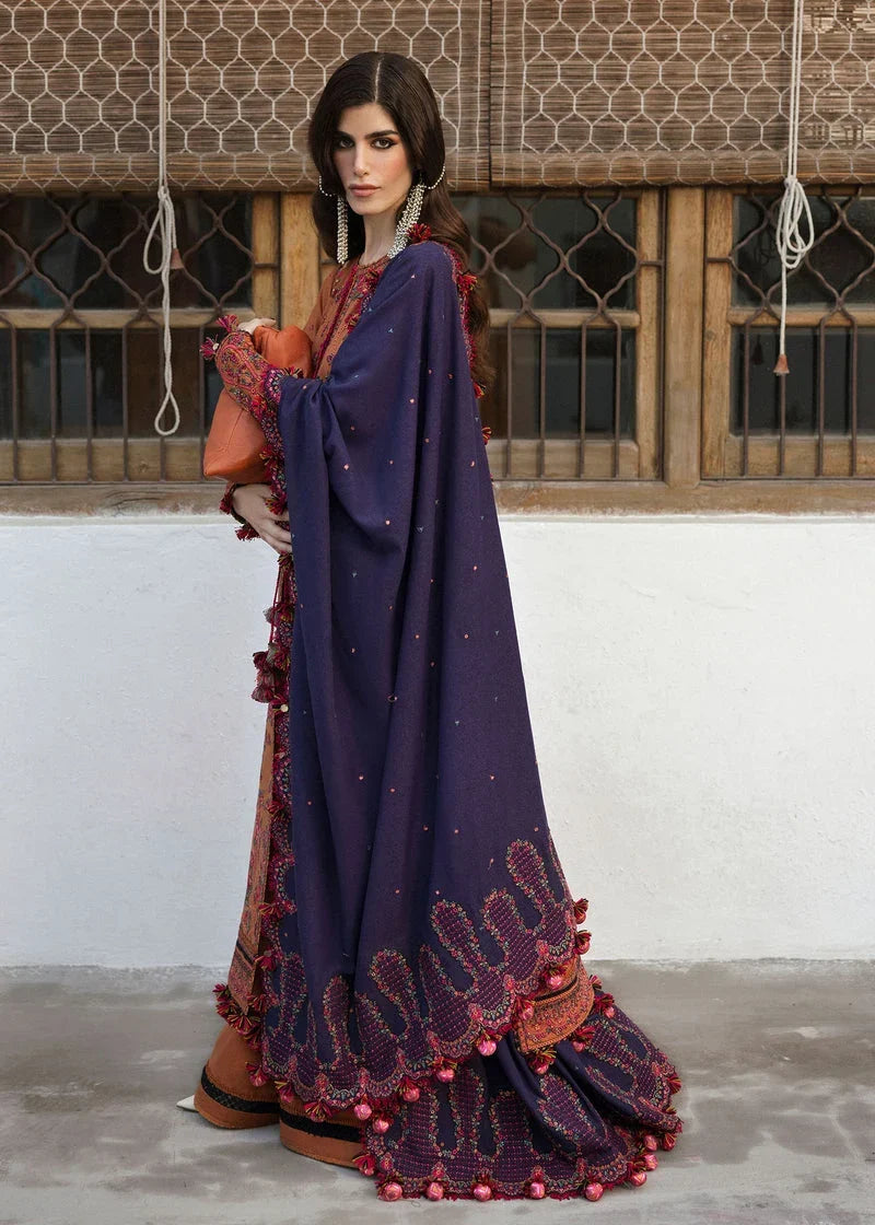 Nazanin - Luxury Dhanak 3PC Chikenkari Heavy Embroidered Suit | EA-W- 124 Luxe '26