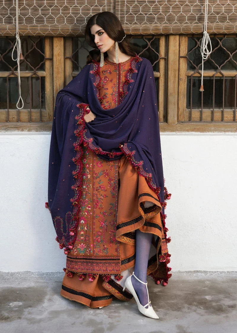 Nazanin - Luxury Dhanak 3PC Chikenkari Heavy Embroidered Suit | EA-W- 124 Luxe '26