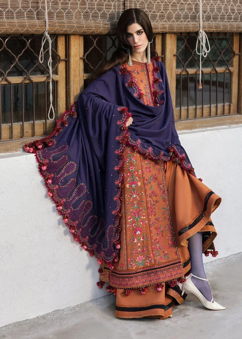Nazanin - Luxury Dhanak 3PC Chikenkari Heavy Embroidered Suit | EA-W- 124 Luxe '26