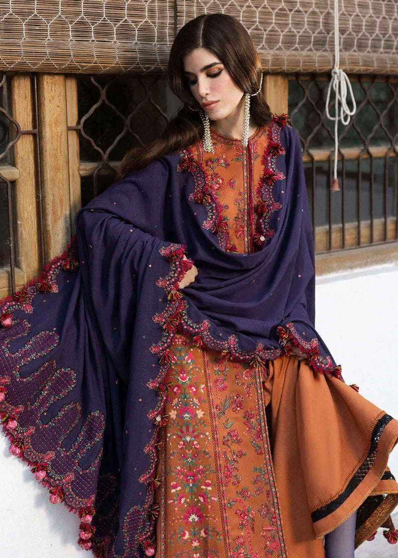 Nazanin - Luxury Dhanak 3PC Chikenkari Heavy Embroidered Suit | EA-W- 124 Luxe '26