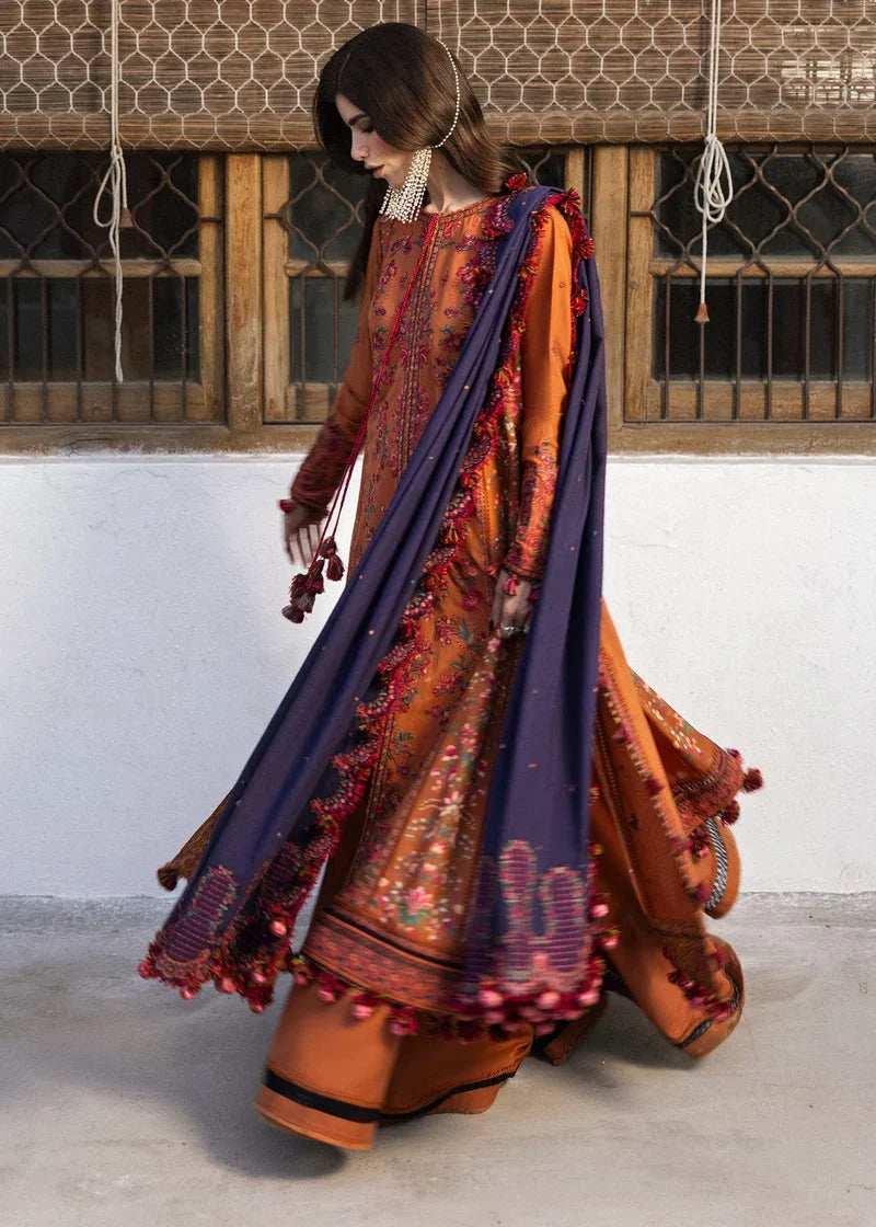 Nazanin - Luxury Dhanak 3PC Chikenkari Heavy Embroidered Suit | EA-W- 124 Luxe '26