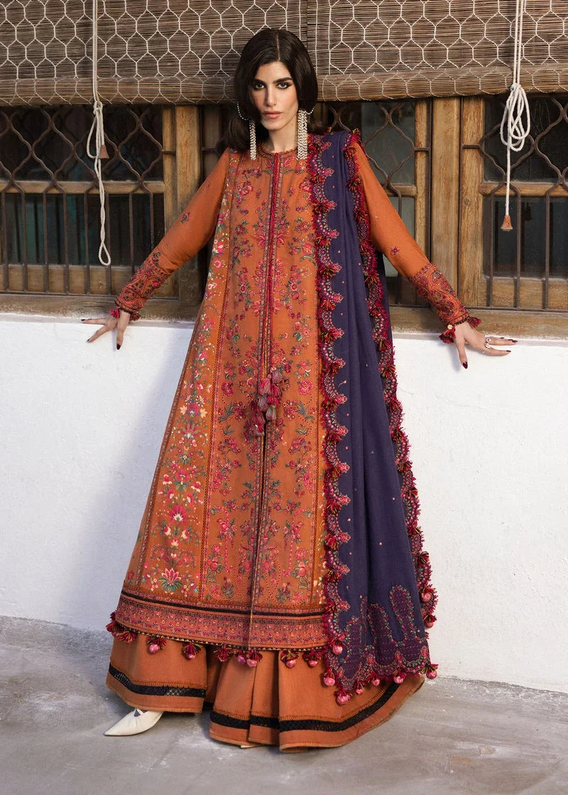 Nazanin - Luxury Dhanak 3PC Chikenkari Heavy Embroidered Suit | EA-W- 124 Luxe '26