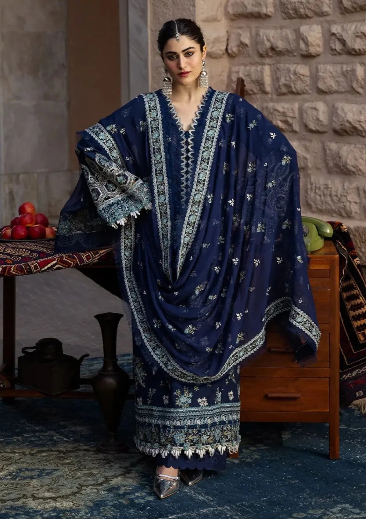 Tahira - Luxury Lawn 3PC Chikenkari Heavy Embroidered Suit | ZF-084 Summer Luxe '26