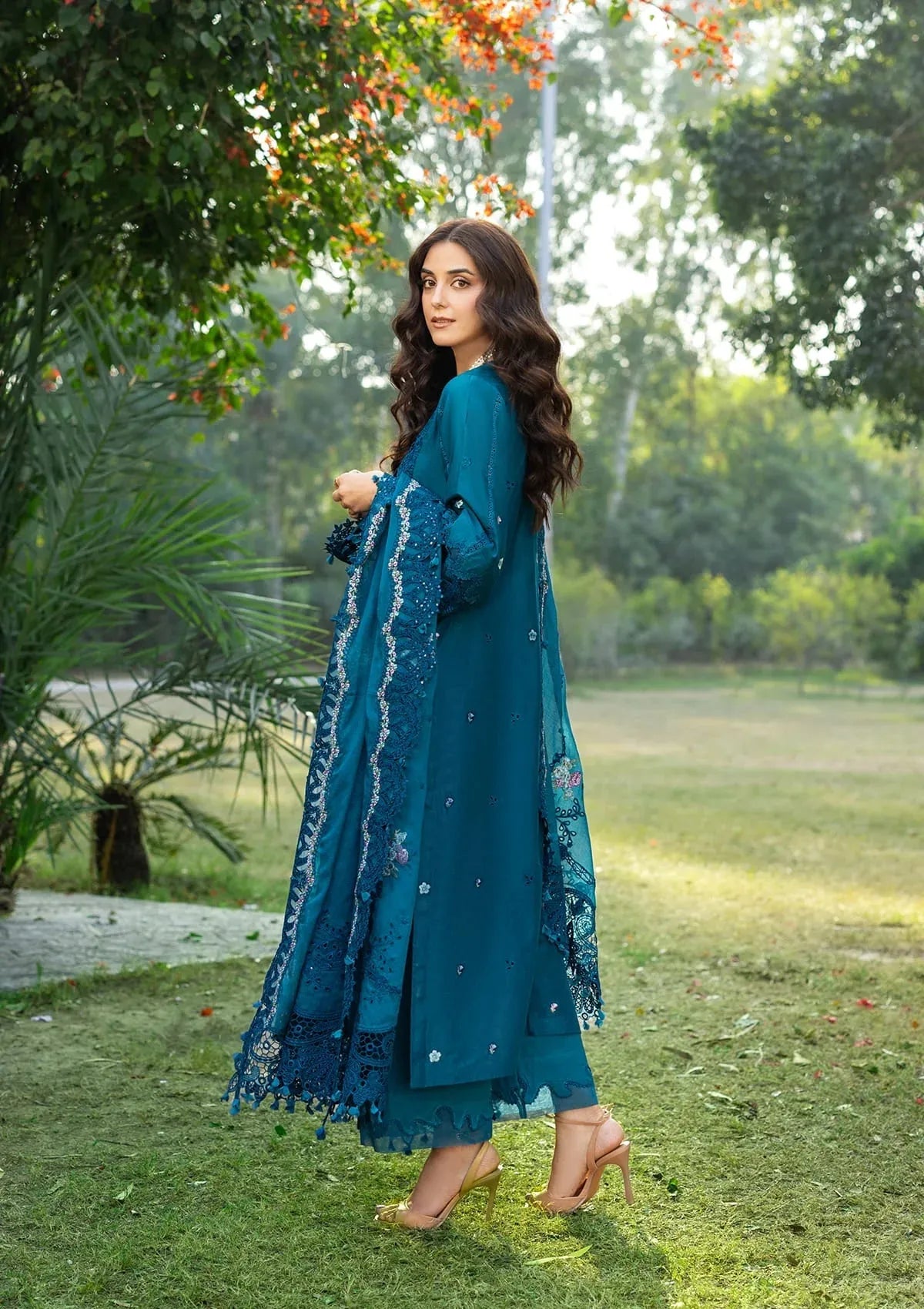 Basma - Luxury Lawn 3PC Chikenkari Heavy Embroidered Suit | ZF-081 Summer Luxe '26