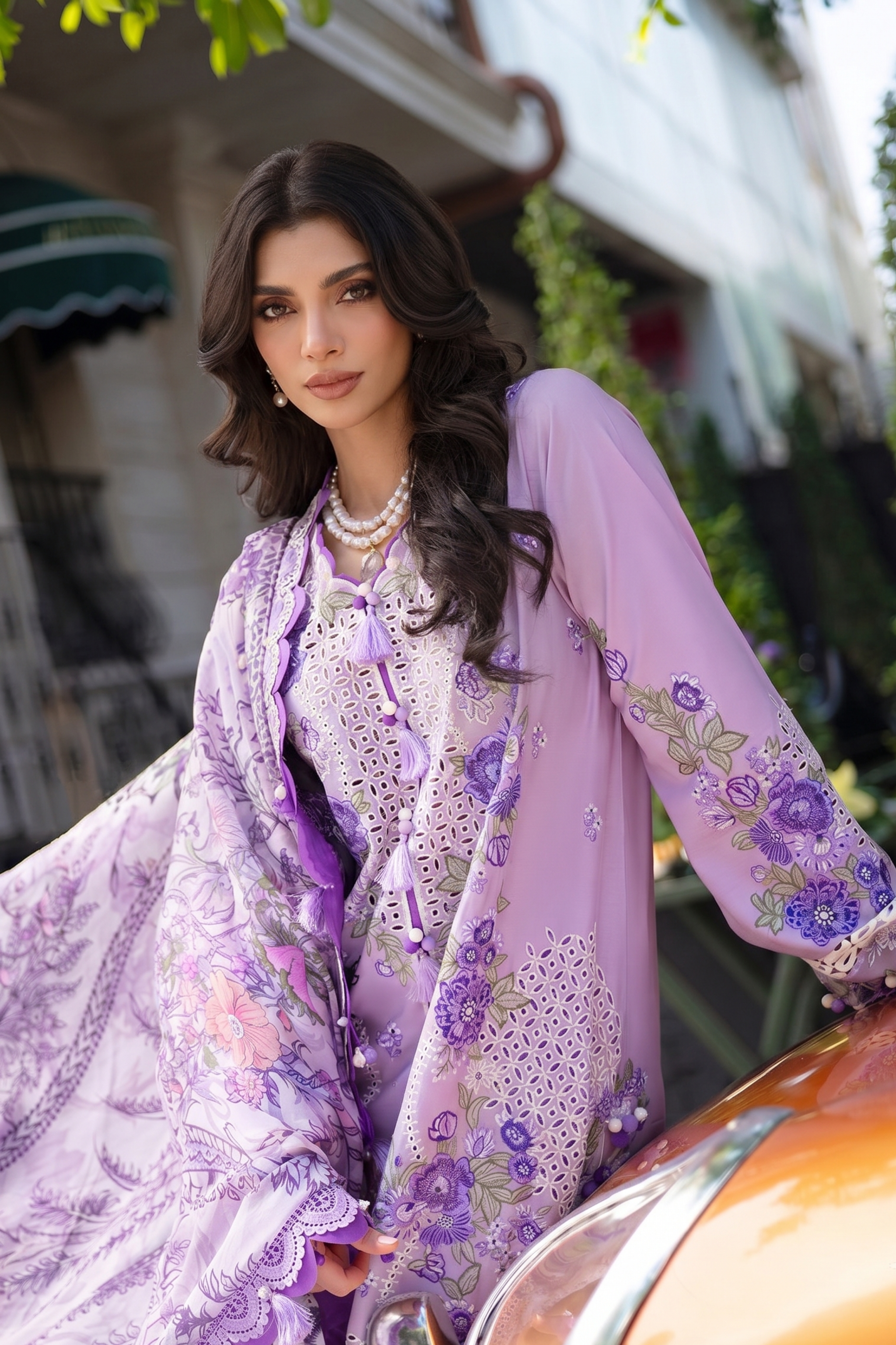 Abeera - Lawn 3PC Chikenkari Heavy Embroidered Suit | Unstitched Summer Luxe '26