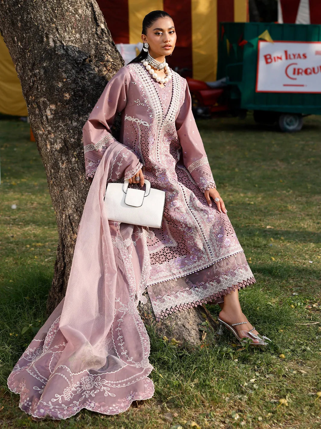 Sahar - Luxury Lawn 3PC Chikenkari Heavy Embroidered Suit | ZF-077 Unstitched Summer Luxe '26