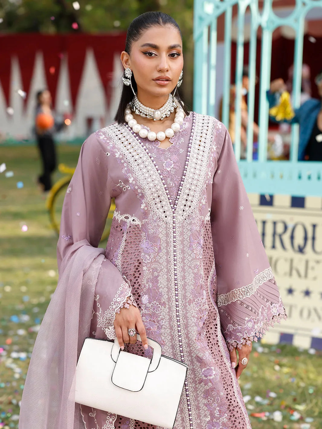 Sahar - Luxury Lawn 3PC Chikenkari Heavy Embroidered Suit | ZF-077 Unstitched Summer Luxe '26