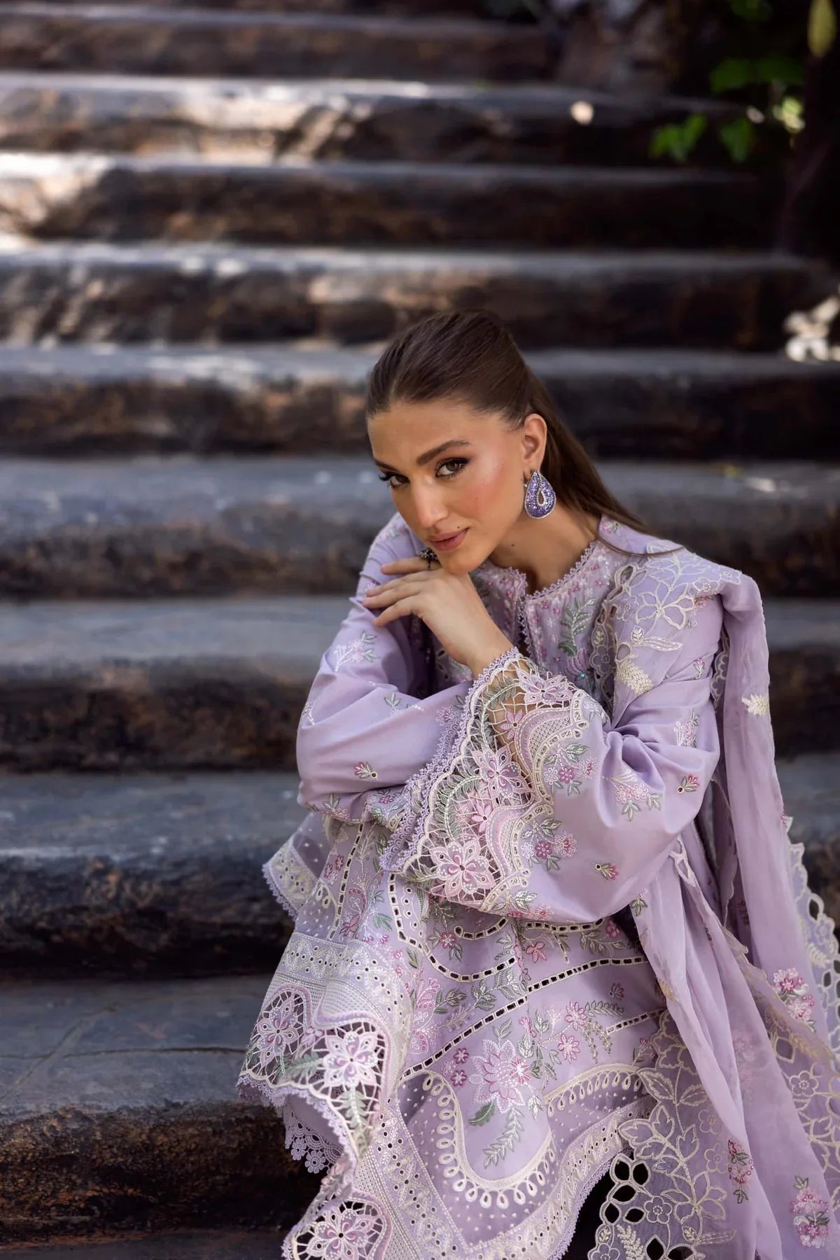 Aylin - Luxury Lawn 3PC Chikenkari Heavy Embroidered Suit | ZF-064 Unstitched Summer Luxe '26