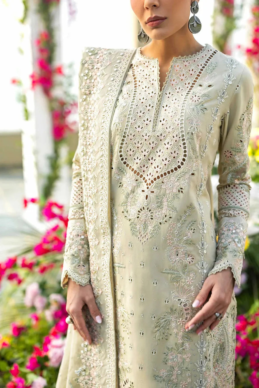 Sawsan- Luxury Lawn 3PC Chikenkari Heavy Embroidered Suit | ZF-082 Summer Luxe '26