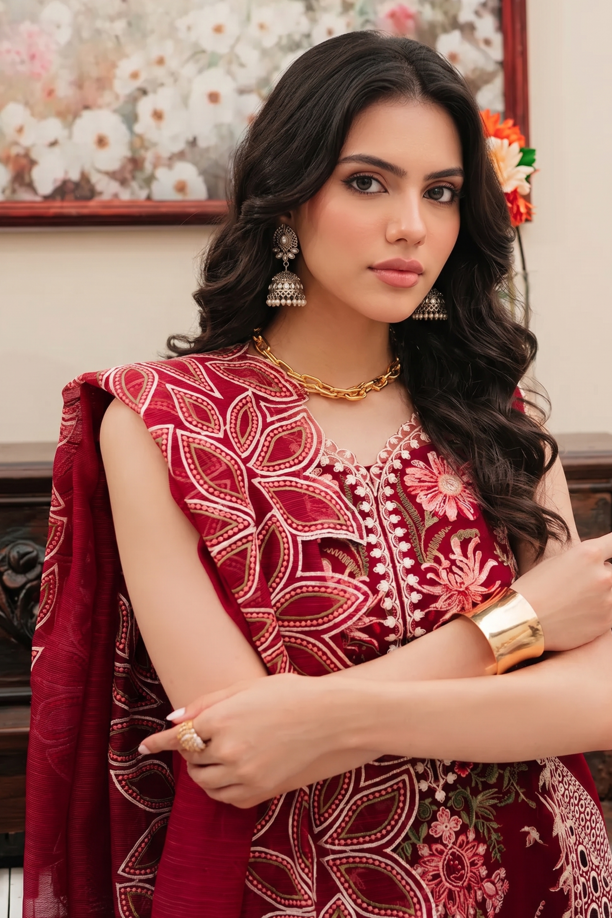 Gökçe - Lawn 3PC Chikenkari Heavy Embroidered Suit | Unstitched Summer Luxe '26