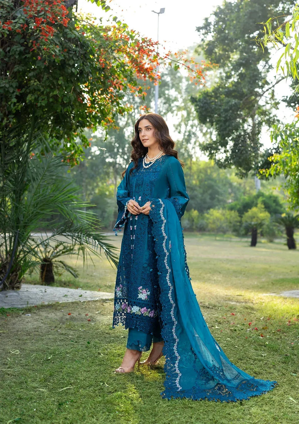 Basma - Luxury Lawn 3PC Chikenkari Heavy Embroidered Suit | ZF-081 Summer Luxe '26
