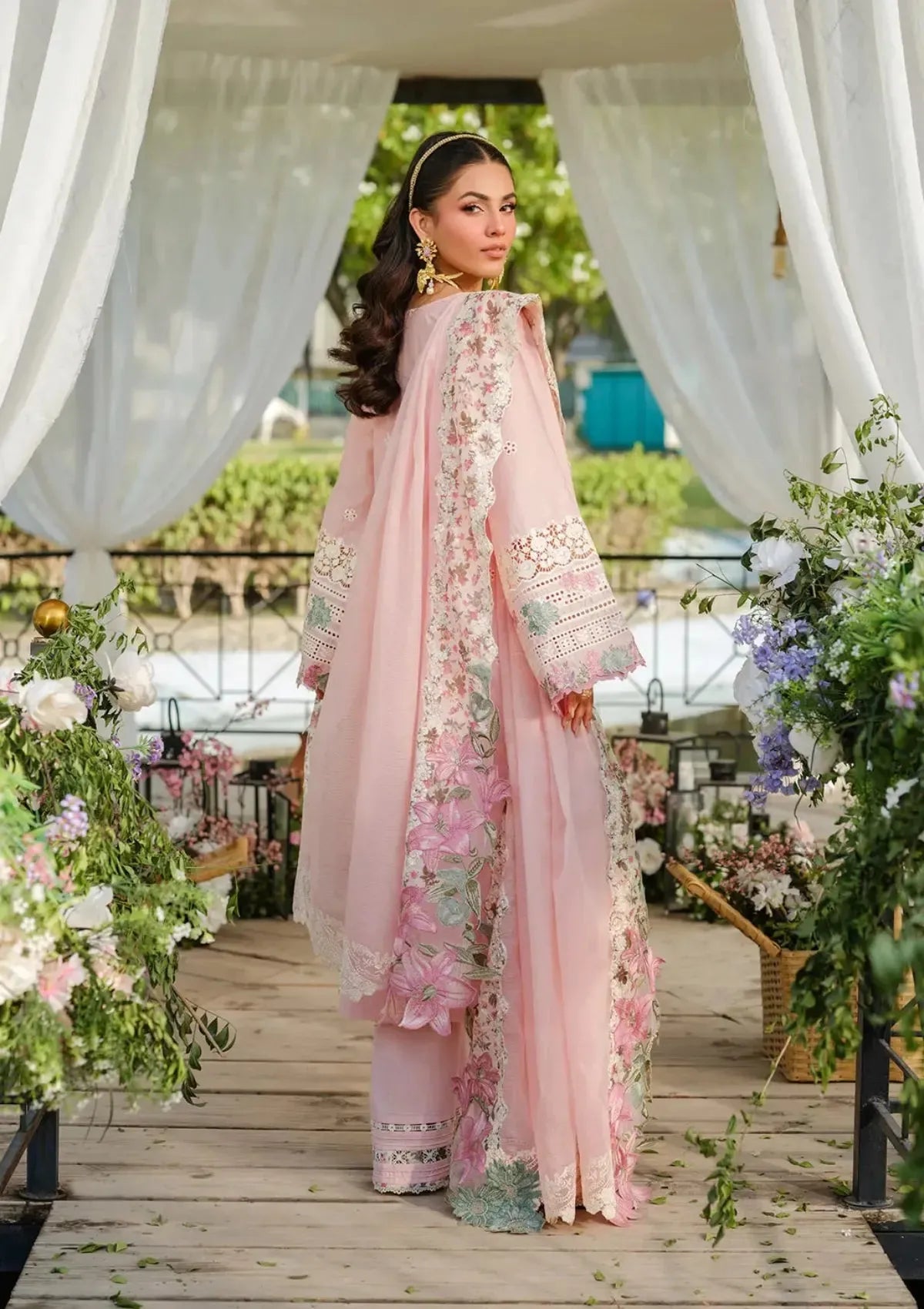 Zayna - Luxury Lawn 3PC Chikenkari Heavy Embroidered Suit | ZF-068 Unstitched Summer Luxe '26