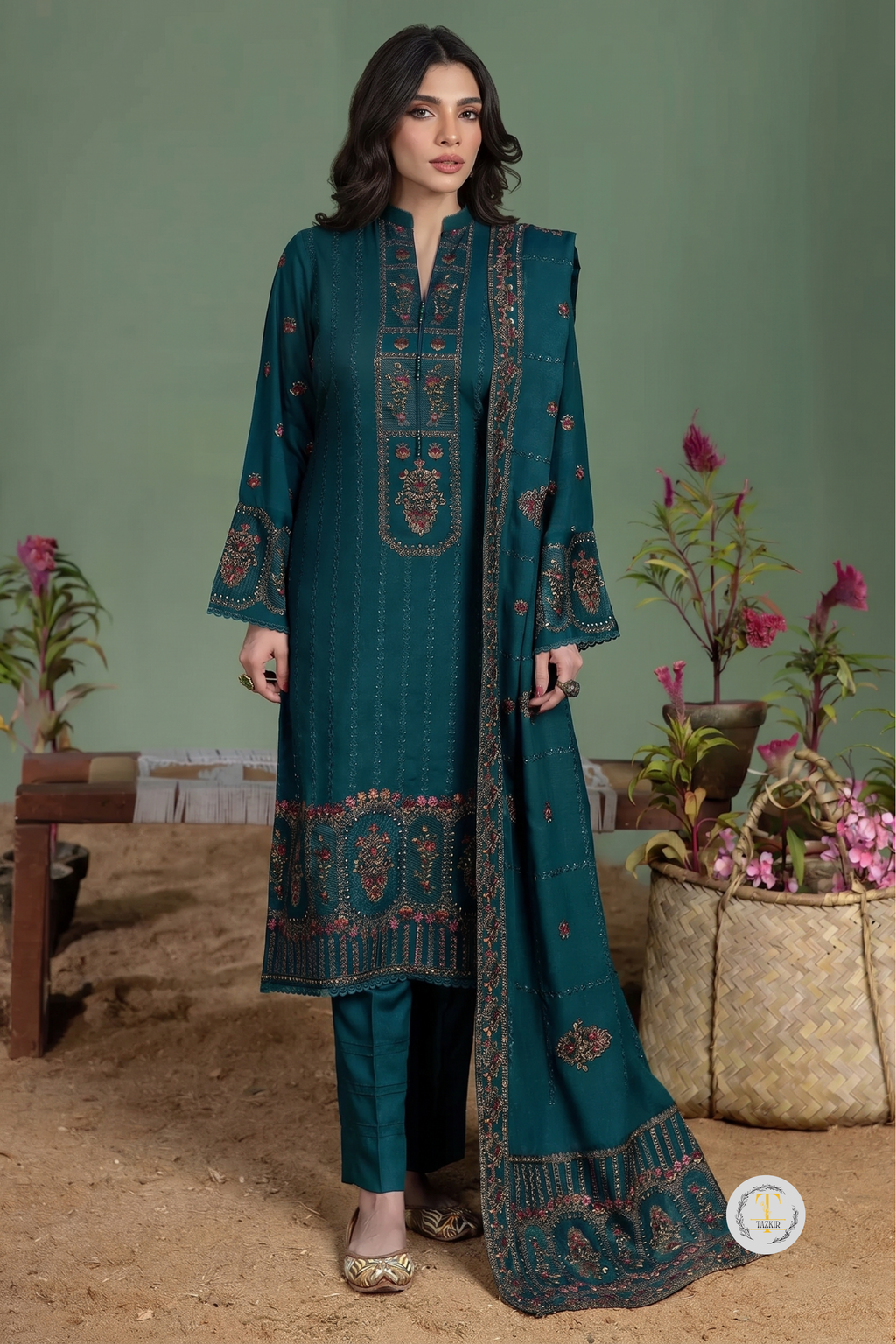Alishba - Lawn 3PC Chikenkari Heavy Embroidered Suit | Unstitched Summer Luxe '26