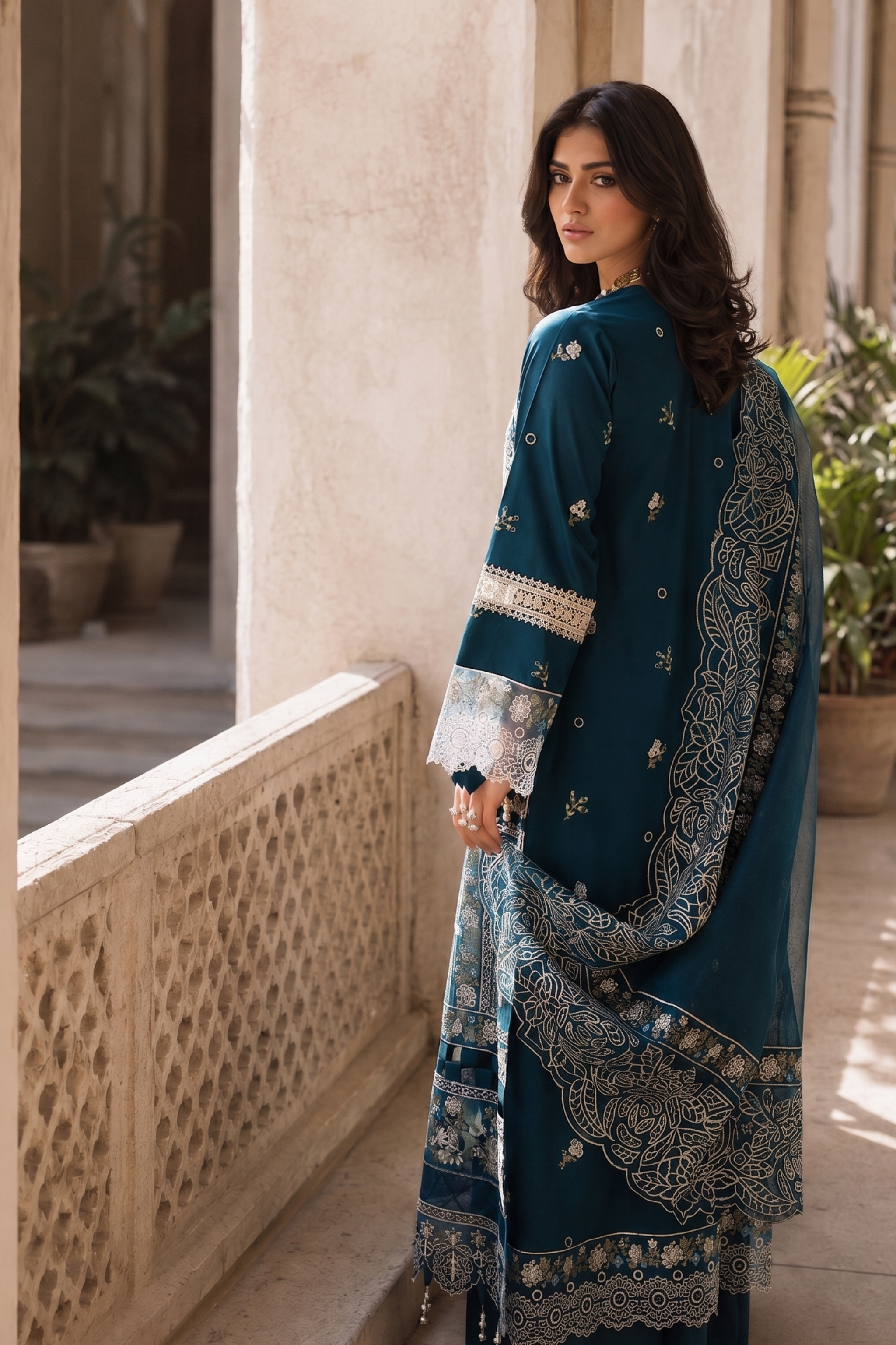 Aiza - Lawn 3PC Chikenkari Heavy Embroidered Suit | Unstitched Summer Luxe '26
