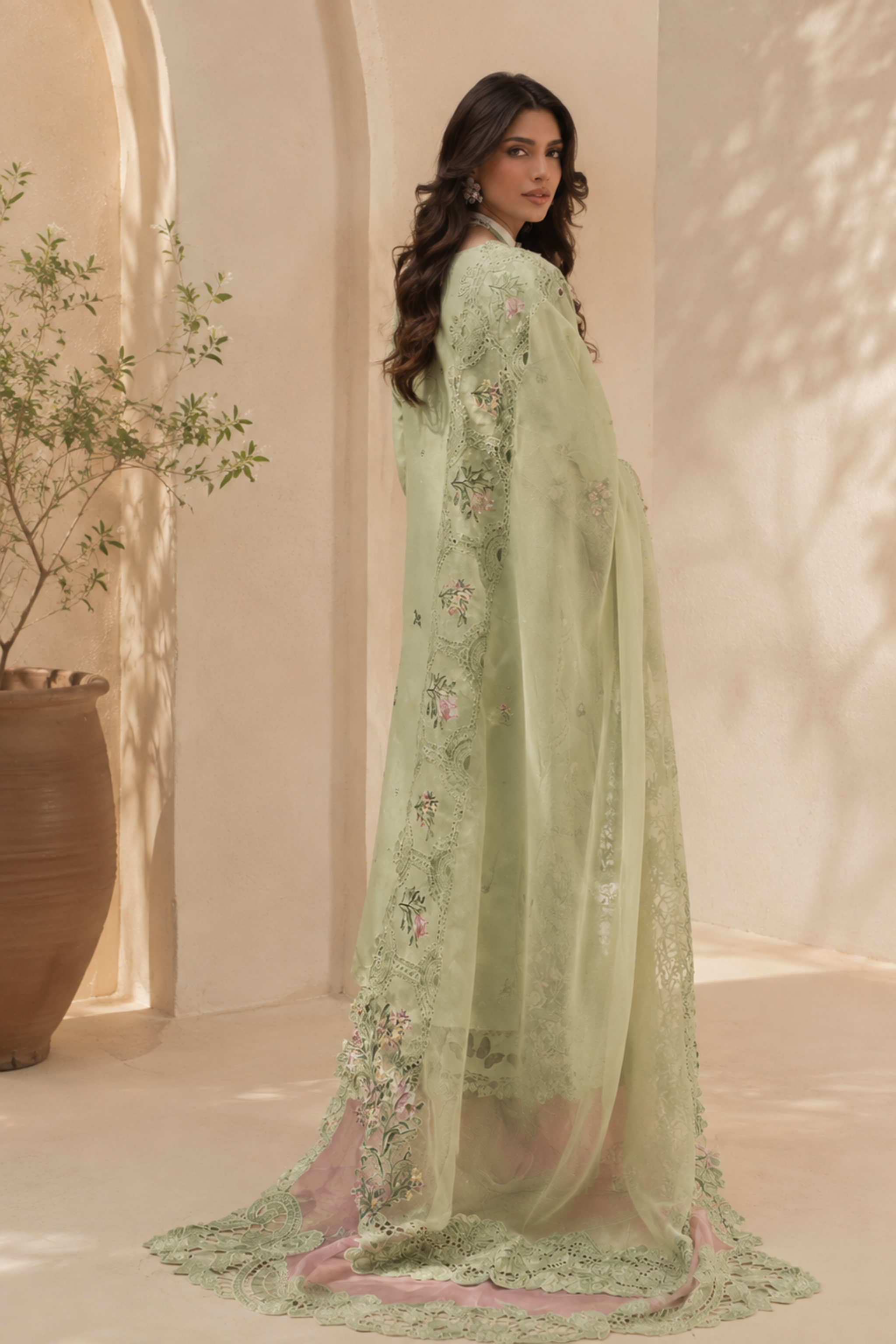 Rangreza - Lawn 3PC Chikenkari Heavy Embroidered Suit | Unstitched Summer Luxe '26