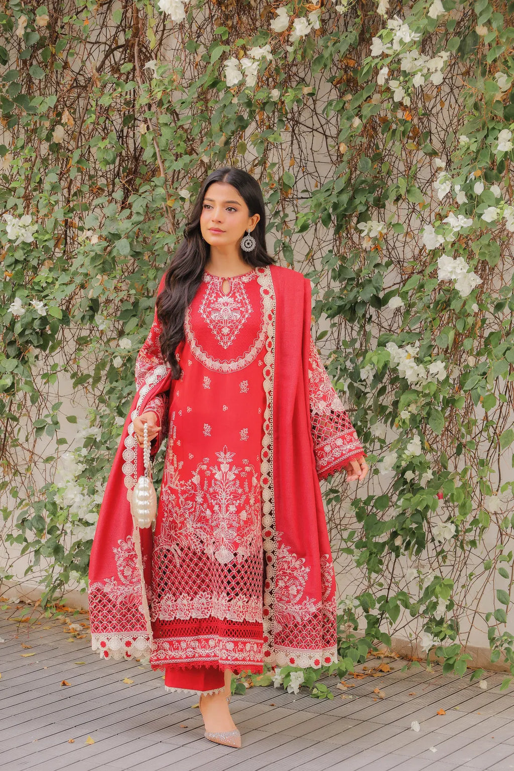 Sadaf - Luxury Lawn 3PC Chikenkari Heavy Embroidered Suit | Unstitched Summer Luxe '26