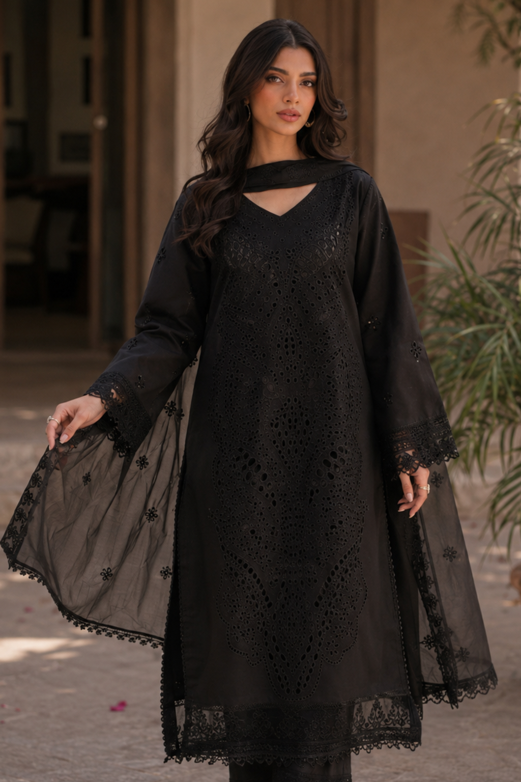 Suhana - Lawn 3PC Chikenkari Heavy Embroidered Suit | Unstitched Summer Luxe '26