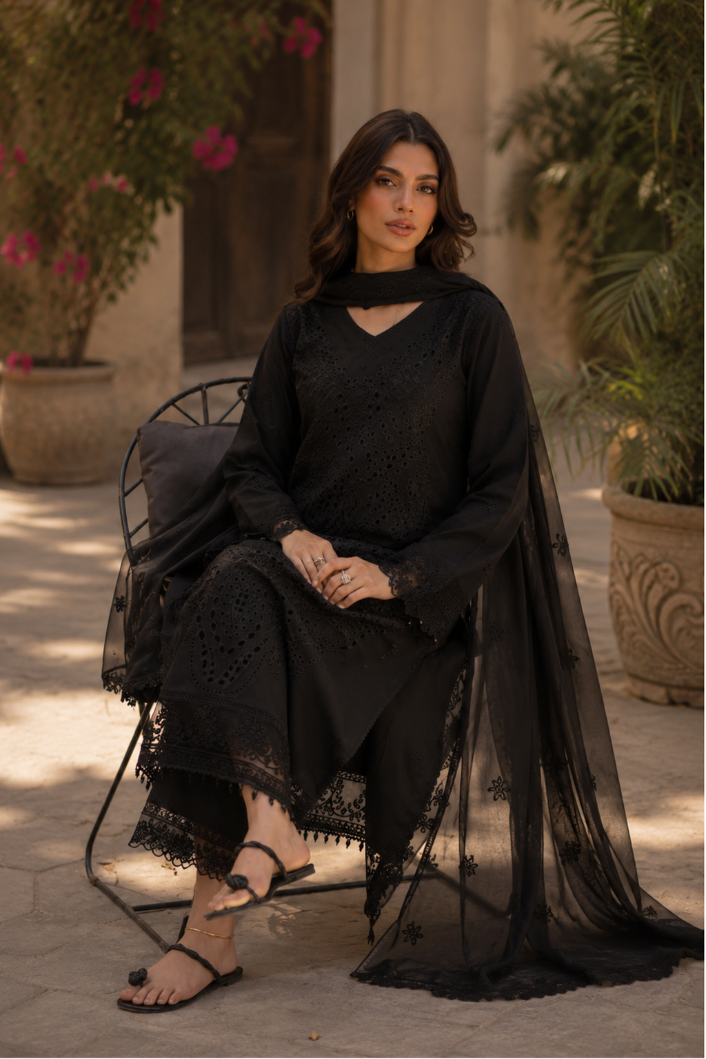 Suhana - Lawn 3PC Chikenkari Heavy Embroidered Suit | Unstitched Summer Luxe '26