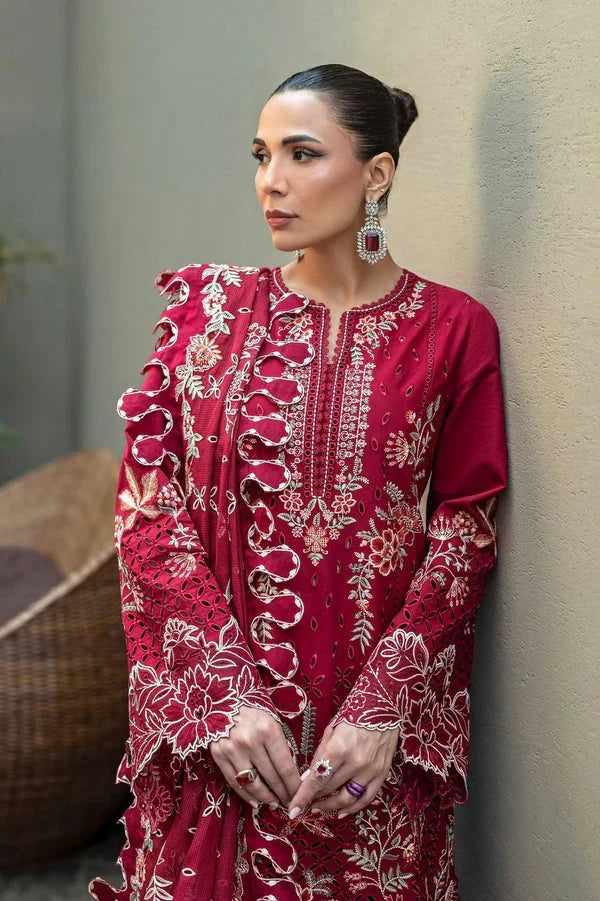 Ismera- Luxury 3PC Chikenkari Heavy Embroidered Suit | ZF-105 Zaroon Luxe '26