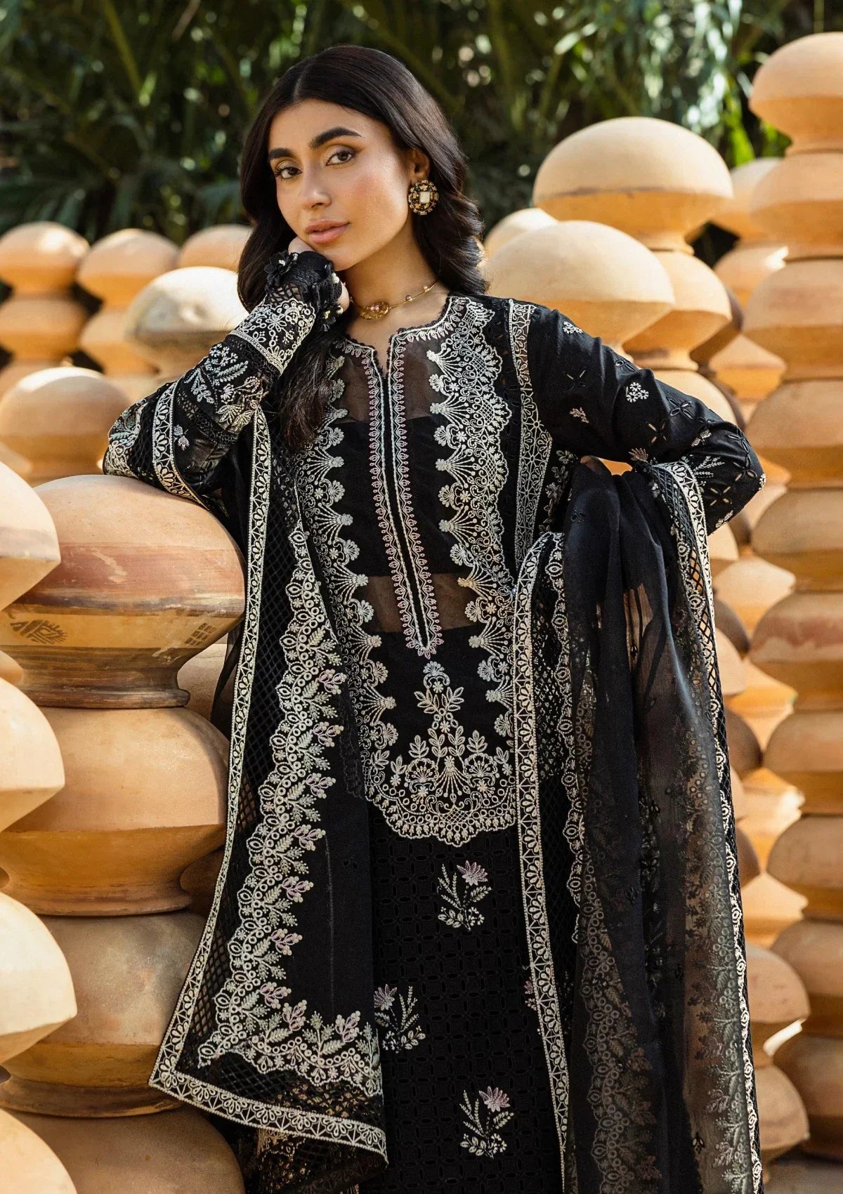 Calista - Luxury 3PC Chikenkari Heavy Embroidered Suit | ZF-106 Zaroon Luxe '26