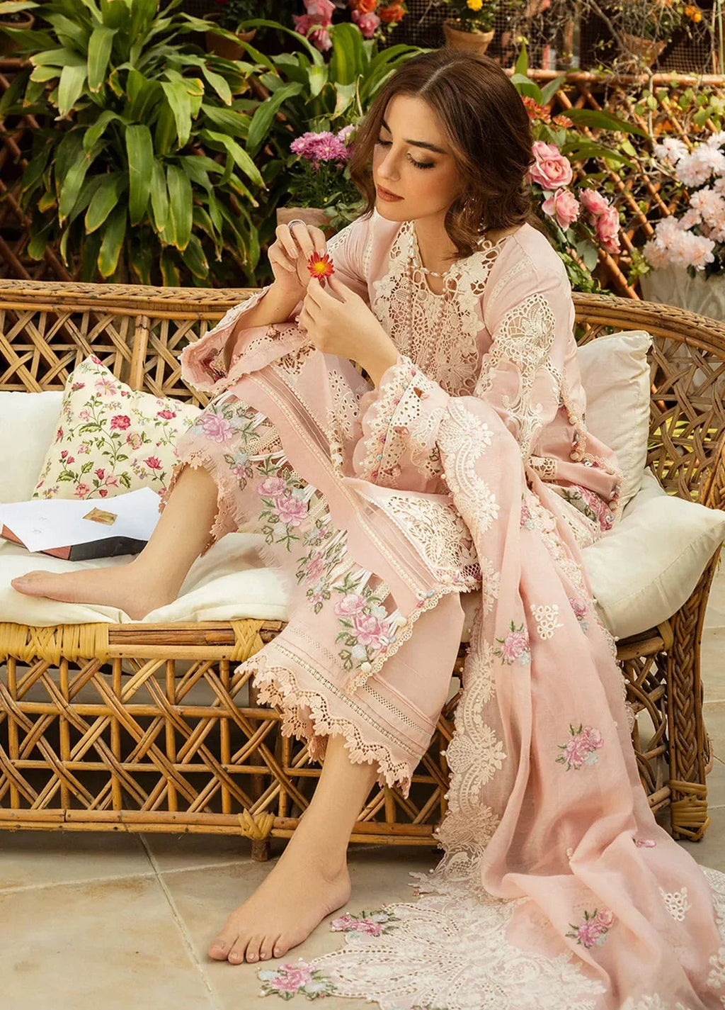 Valina - Luxury Dhanak 3PC Chikenkari Heavy Embroidered Suit | Zf- 113 Zaroon Luxe '26