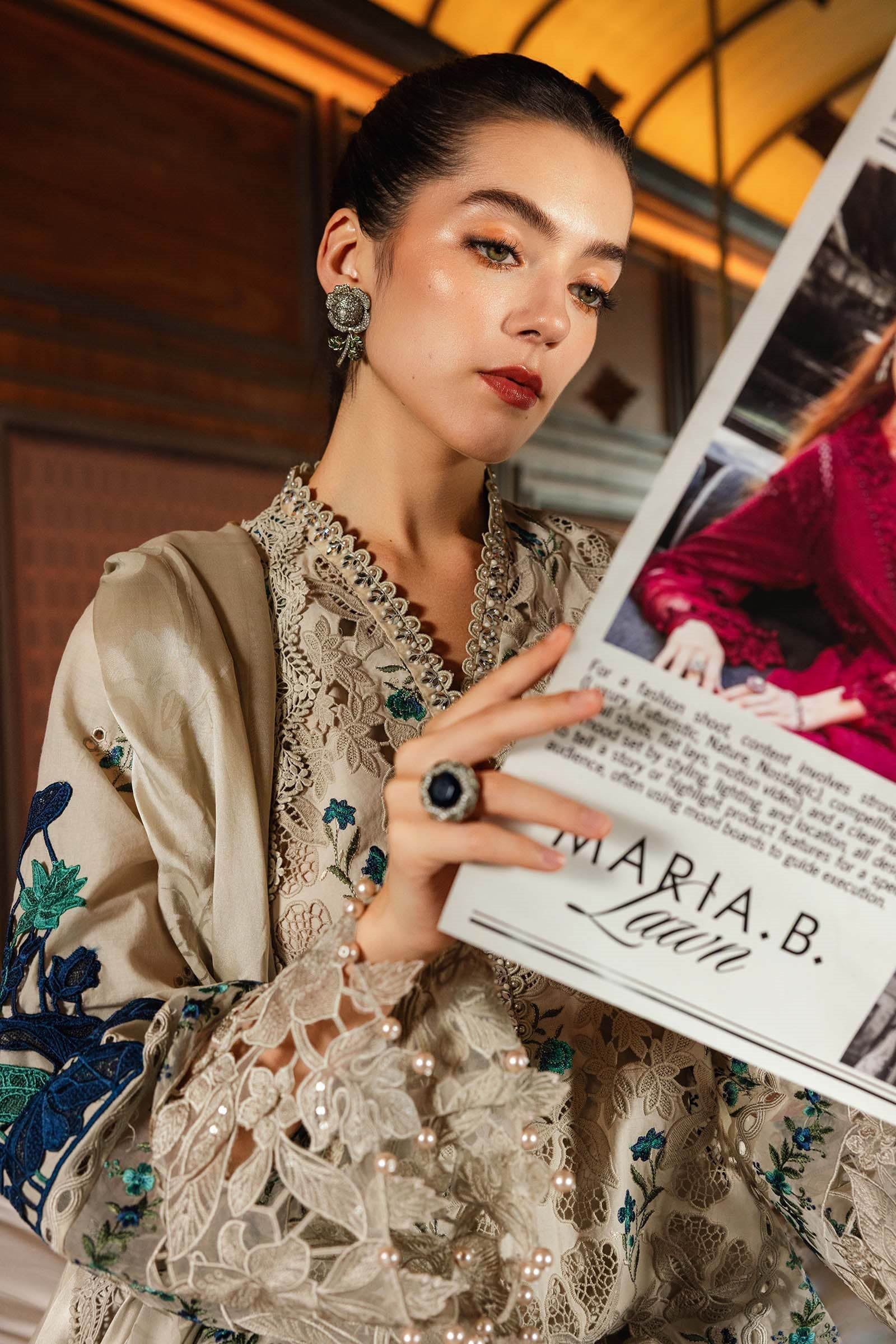 Evania - Luxury 3PC Chikenkari Heavy Embroidered Suit | ZF-107 Zaroon Luxe '26