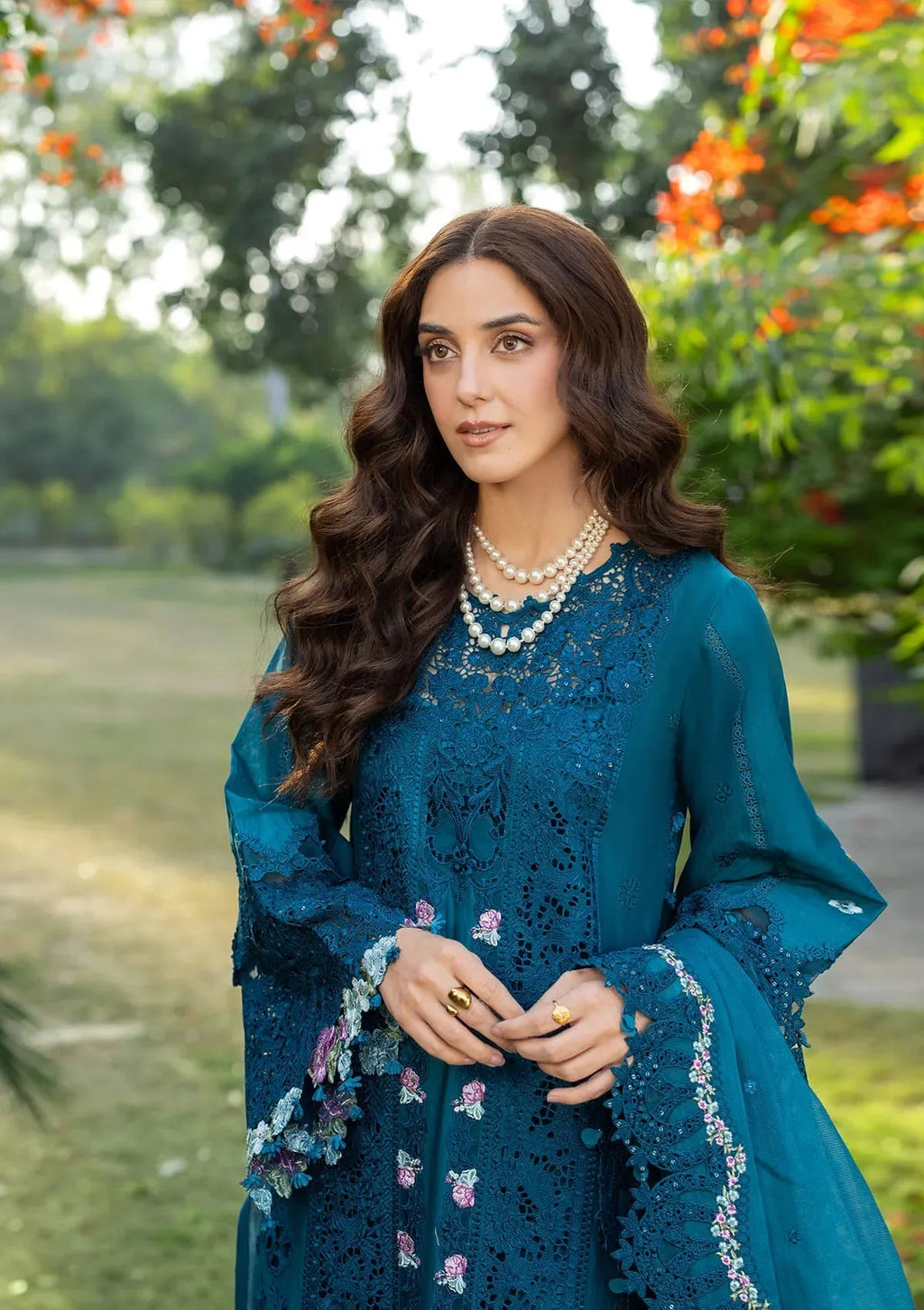 Basma - Luxury Lawn 3PC Chikenkari Heavy Embroidered Suit | ZF-081 Summer Luxe '26